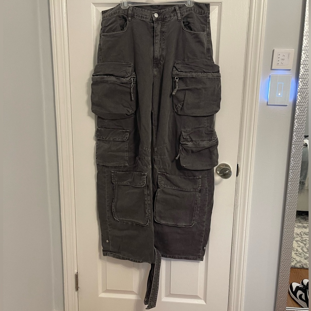 Men’s Zara Utility Pocket Pants Grey Size 36